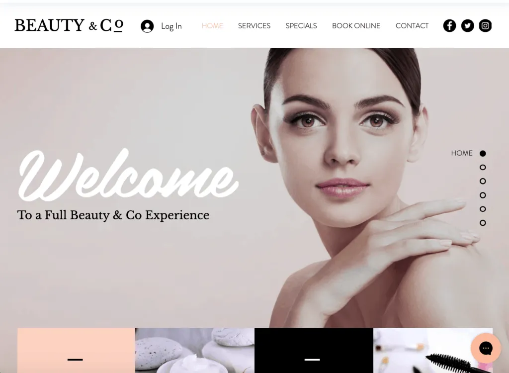 Schoonheidssalon website